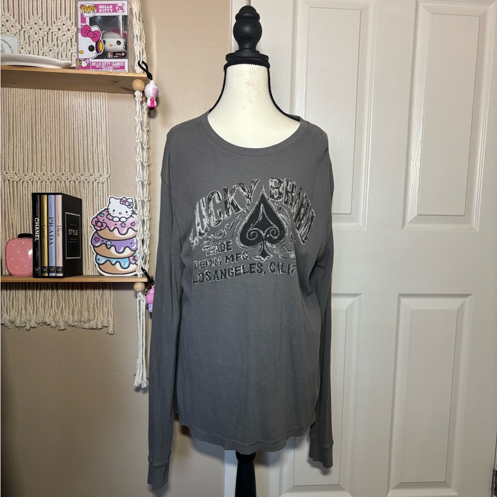 Lucky Brand Charcoal Vintage-Inspired Tee